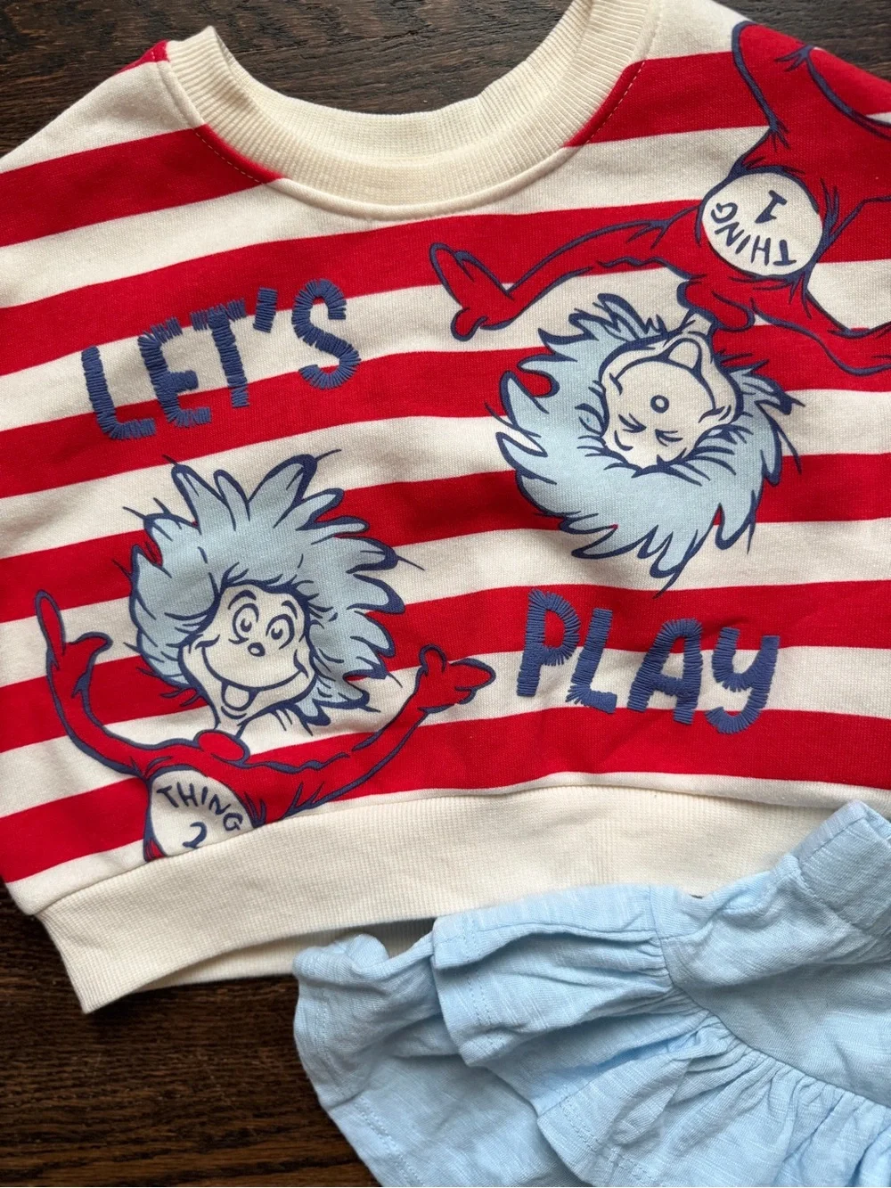 Dr. Seuss Thing 1 & Thing 2 Toddler Girls Striped Sweatshirt & Skirt